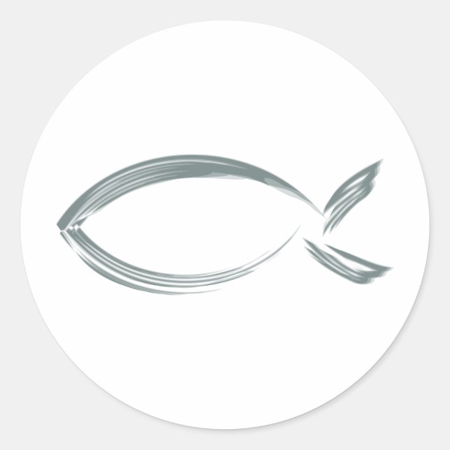 Sticker Rond Jésus poisson (Devant)
