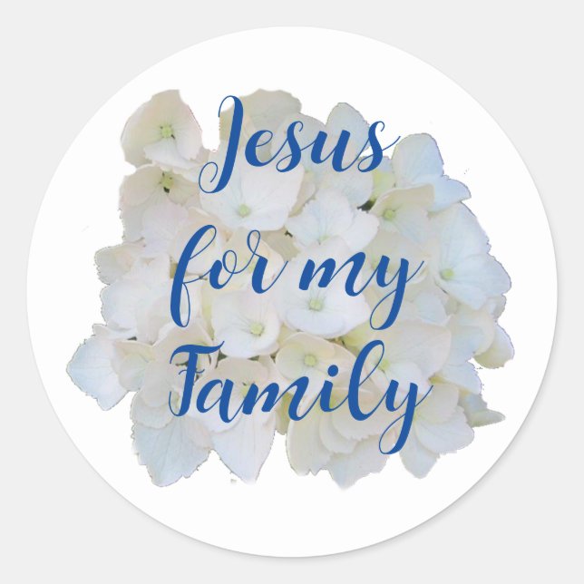Sticker rond Jésus Pour Ma Famille (Devant)