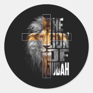 Sticker Rond Jésus Religieux Chrétien Le Lion De Juda Pâques