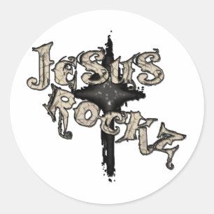 Sticker Rond Jesus Rockz Christian
