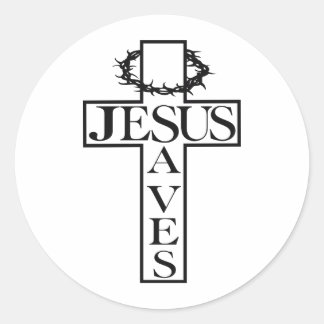 Sticker Rond jésus sauve noir