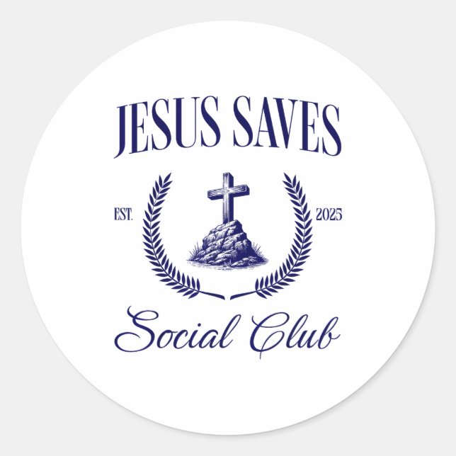 Sticker Rond Jesus Saves Christian Women  (Devant)