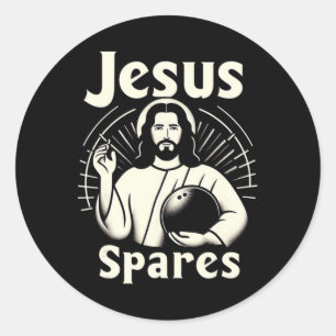 Sticker Rond Jesus Spares Mens Femmes Enfants Dix Épingles Bowl