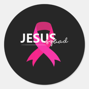 Sticker Rond Jésus Squad Cancer du sein Survivant