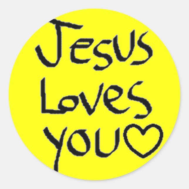 Sticker Rond Jésus t'aime (Devant)