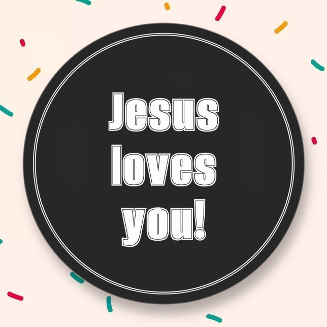 Sticker Rond Jésus t'aime ! (Créateur téléchargé)