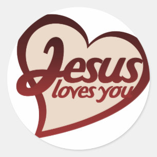Sticker Rond Jésus t'aime