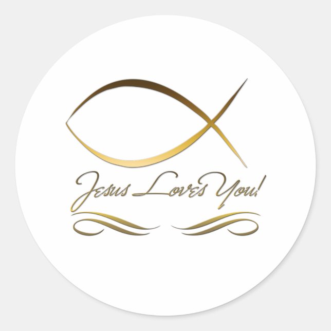Sticker Rond Jésus t'aime (Devant)