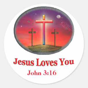 Sticker Rond jésus t'aime