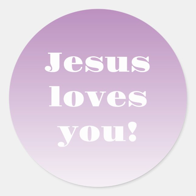 Sticker Rond Jésus t'aime ! N'importe quelle couleur ombre (Devant)