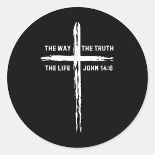 Sticker Rond Jésus traverse la voie Vérité Vie Hommes Femmes En