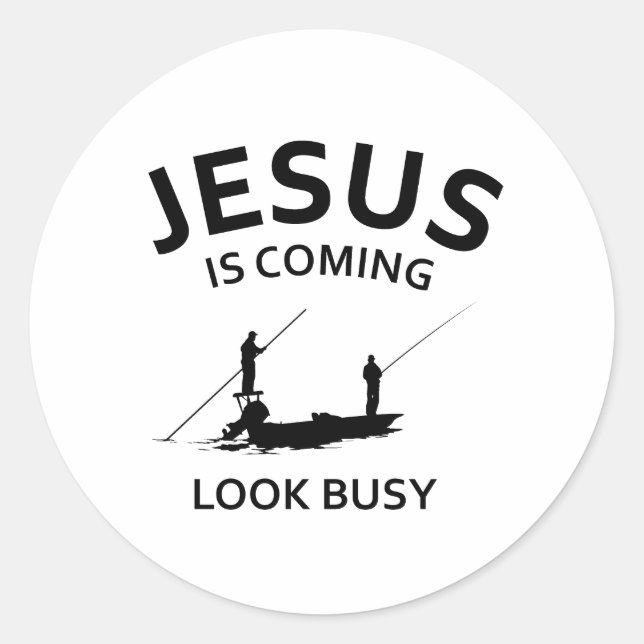 Sticker Rond Jésus vient, sembler occupé (Devant)