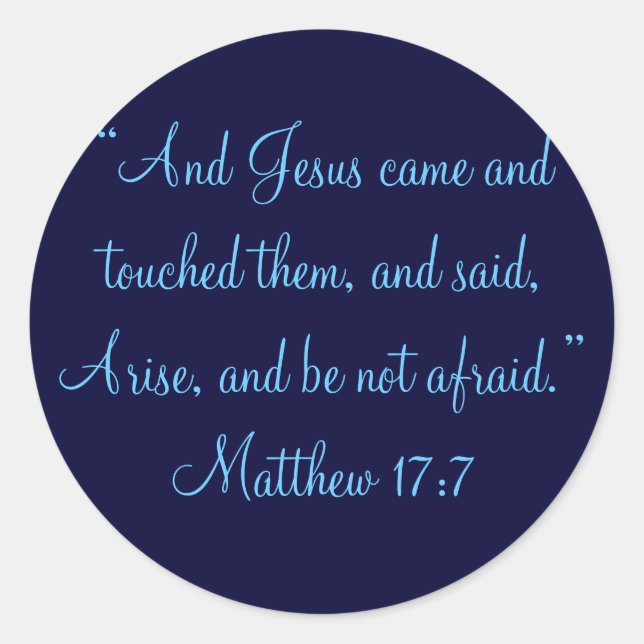 Sticker Rond "Jésus vint les toucher, et dit : Ari... (Devant)