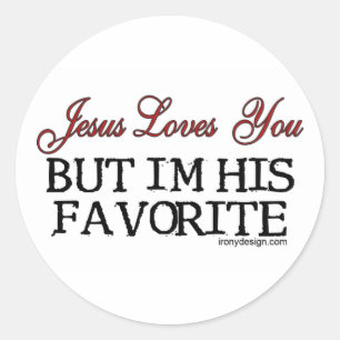 Sticker Rond Jésus Vous Aime Favorite