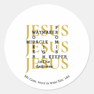 Sticker Rond JESUS Waymaker Christian