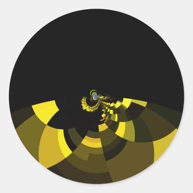 Sticker Rond Jet Black et Gold Vector Art Design graphique (Devant)