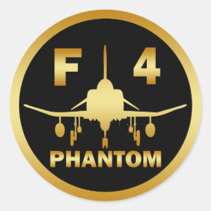 STICKER ROND JET F-4 FANTÔME