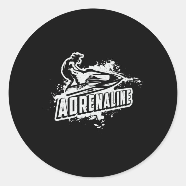 Sticker Rond Jet Ski Adrenaline Jet Ski Sports nautiques Jetski (Devant)