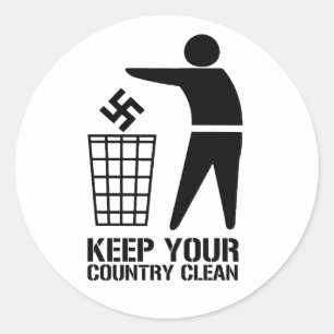 Sticker Rond Jeter les fascistes garder votre pays propre