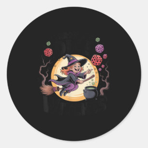Sticker Rond Jeter Les Sorcières De Dice Halloween Bunco Dice J
