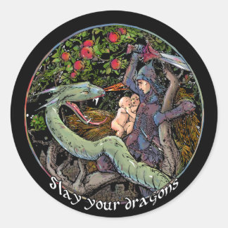 Sticker Rond Jetez vos dragons, cadeau pour les fans de Jordan