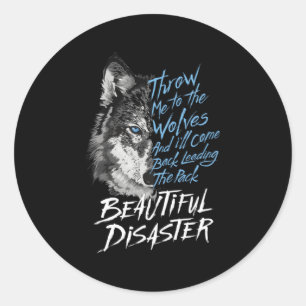 Sticker Rond Jette-Moi-Aux-Loups-Et-Je-Reviens-En-Retour