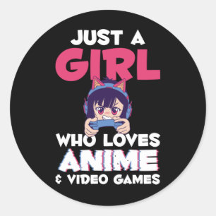 Sticker Rond Jeu Anime Japonaise fille Manga Otaku Enfants