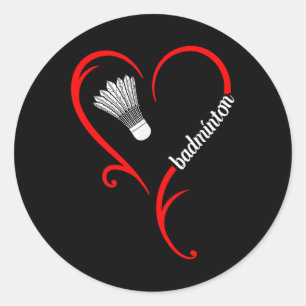 Sticker Rond Jeu Badminton Coach Joueur de navette Badminton Jo