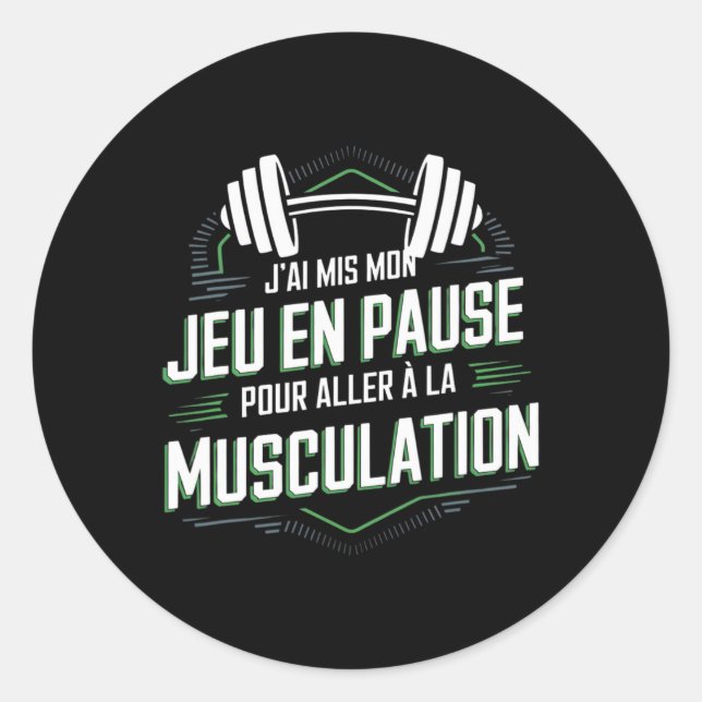 Sticker Rond Jeu Bodybuilding Jeux Vidéo Geek Gamer Don Fo (Devant)