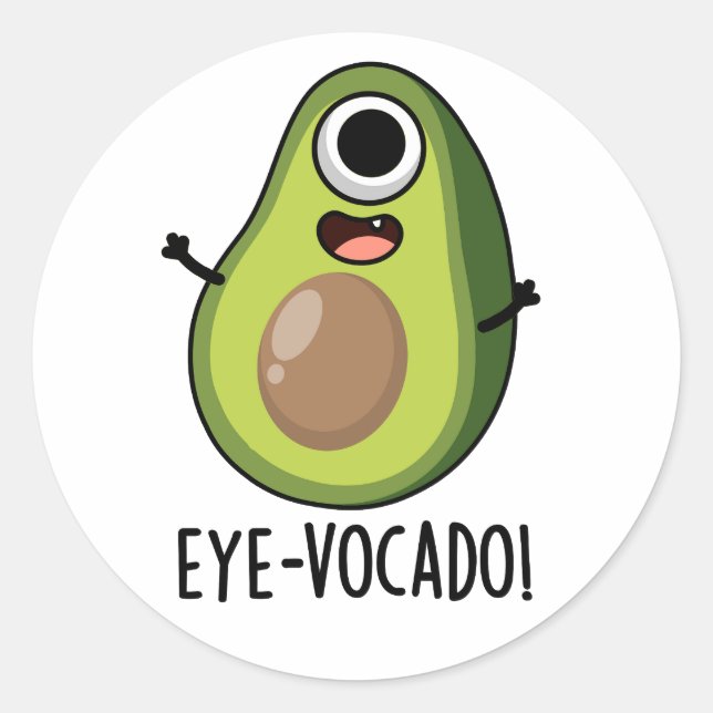 Sticker Rond Jeu d'Avocado amusant (Devant)