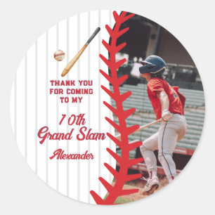 Sticker Rond Jeu de baseball à thème Enfant Ado fête d'annivers