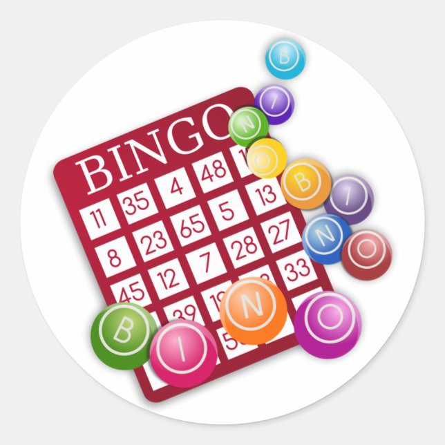 Sticker Rond Jeu de Bingo (Devant)