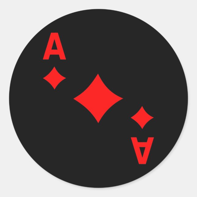 Sticker Rond Jeu de carte Ace of Diamonds Cartes s (Devant)