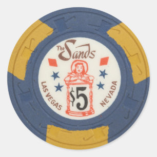 Sticker Rond Jeu de casino de jeton de poker de Las Vegas