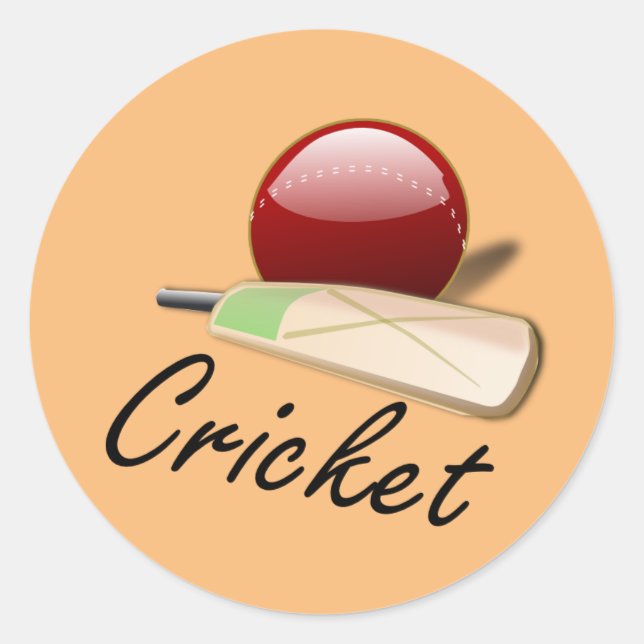 Sticker Rond Jeu de cricket, design populaire (Devant)