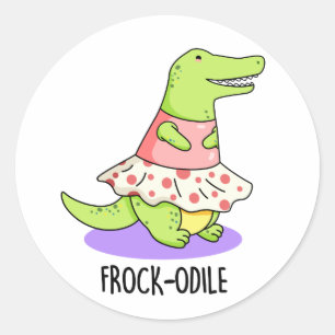 Sticker Rond Jeu de crocodile amusant de roche-odile