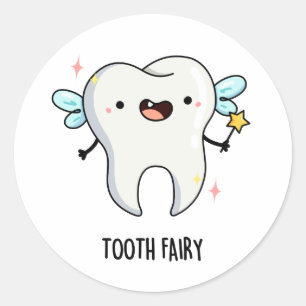 Sticker Rond Jeu de dent Fairy Drôle