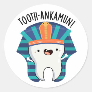 Sticker Rond Jeu de dents amusant de chevamun