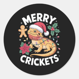 Sticker Rond Jeu de Noël de dragon à oreilles mignonnes