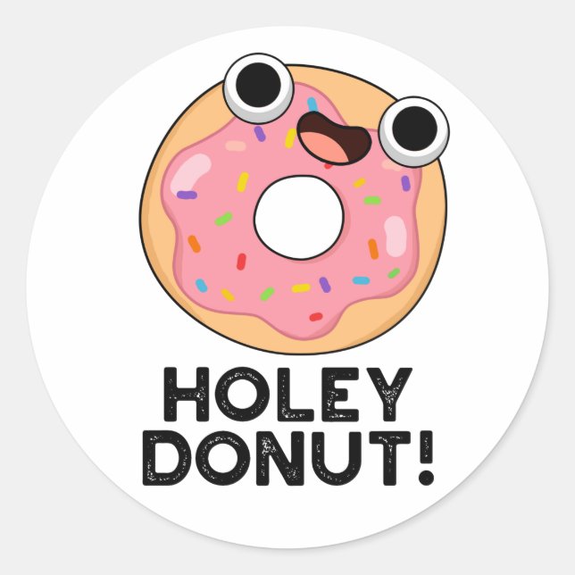 Sticker Rond Jeu de nourriture amusant Holey Donut (Devant)