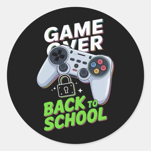 Sticker Rond Jeu De Retour À L'École Funky Première Journée Éco (Devant)