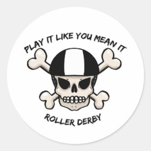 Sticker Rond Jeu de Rollerderby il vous aiment moyens il