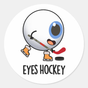Sticker Rond Jeu de sport de hockey sur glace amusant