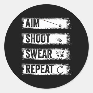 Sticker Rond Jeu de tir de but Répéter Funny Billiards Pool à 8