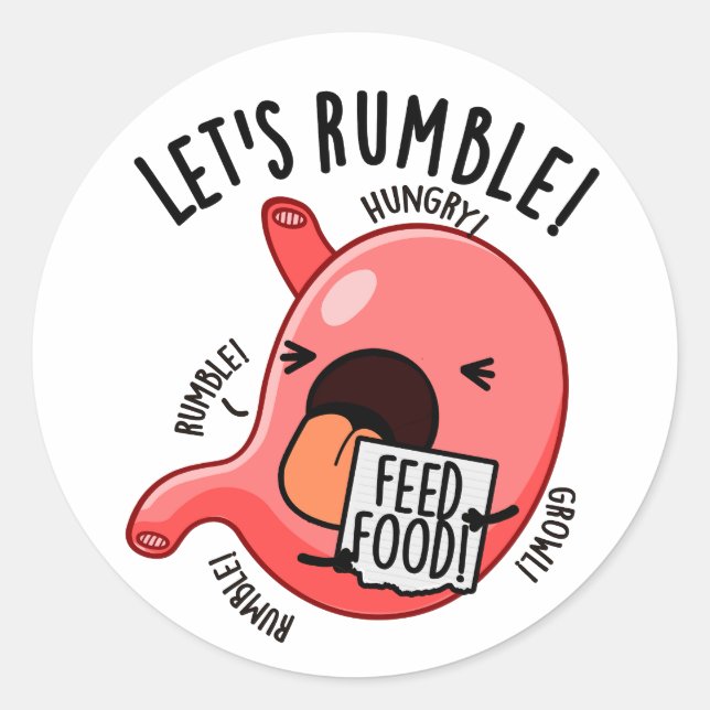 Sticker Rond Jeu d'estomac drôle Rumble (Devant)