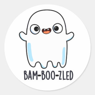 Sticker Rond Jeu d'Halloween amusant et confus de Bam-boo-zled
