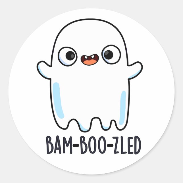 Sticker Rond Jeu d'Halloween amusant et confus de Bam-boo-zled (Devant)