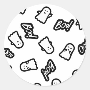 Sticker Rond Jeu d'Halloween Éffrayant Ghosts