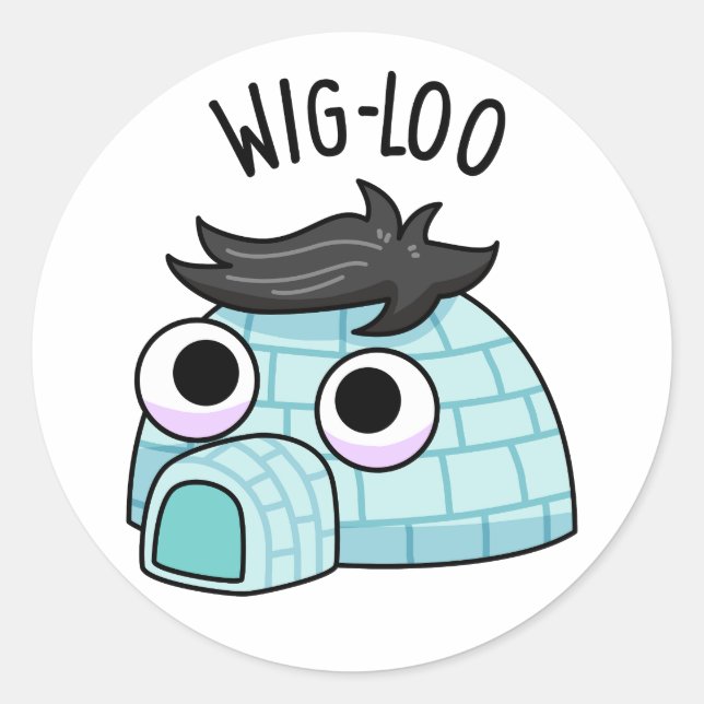 Sticker Rond Jeu d'Igloo drôle de la toilette (Devant)
