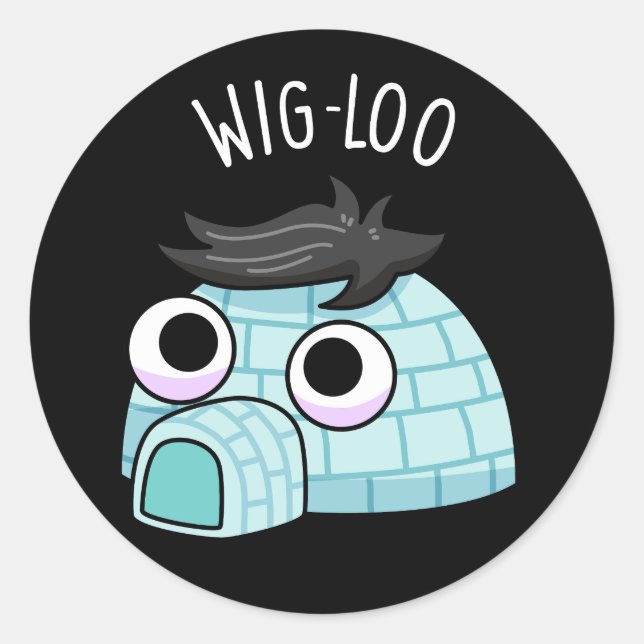 Sticker Rond Jeu d'iglos amusant Pun Igloo Dark BG (Devant)